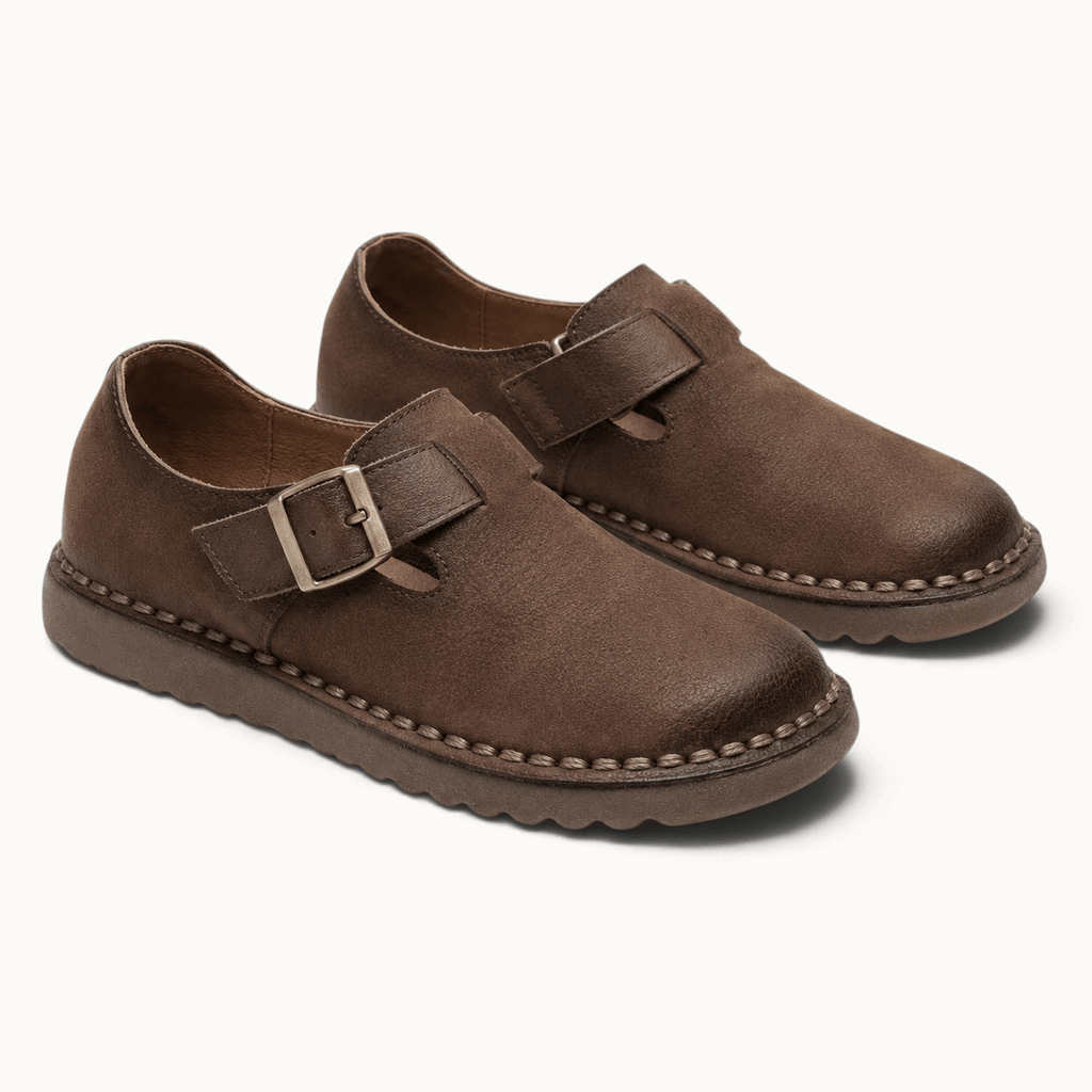 montelore-souliers Babies femme marron en cuir suédé à plateforme