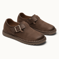 montelore-souliers Babies femme marron en cuir suédé à plateforme