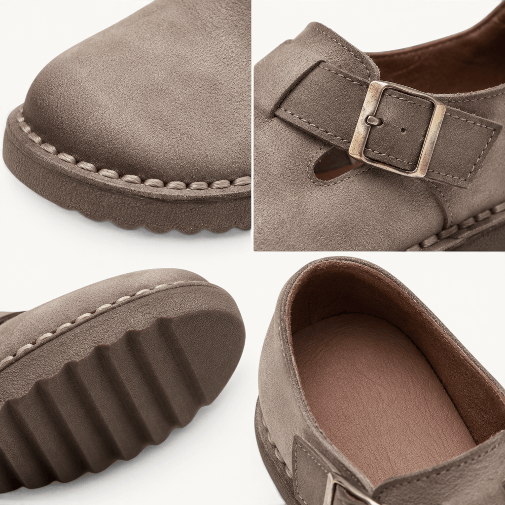 montelore-souliers Babies femme marron en cuir suédé à plateforme