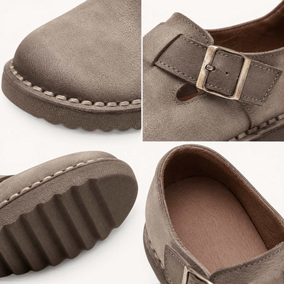 montelore-souliers Babies femme marron en cuir suédé à plateforme