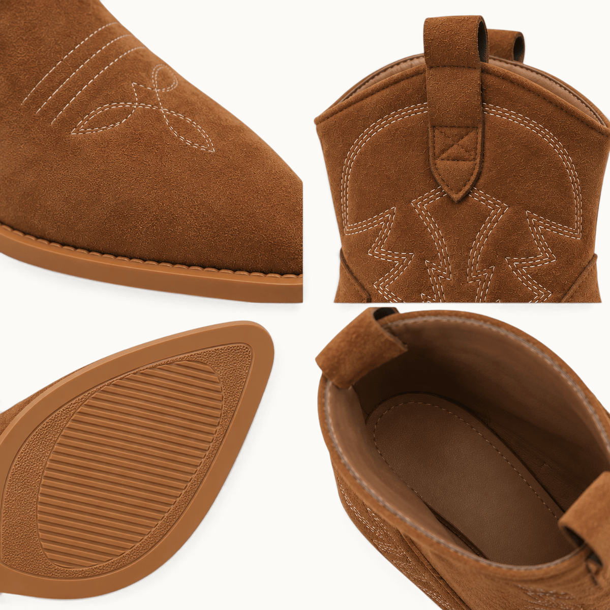 montelore-souliers Bottes Daim Femme De Cowboy En Suède
