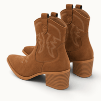montelore-souliers Bottes Daim Femme De Cowboy En Suède