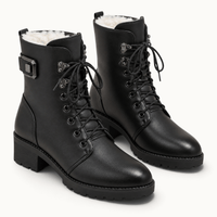 montelore-souliers Bottines À Lacets Femme Cuir Chaudes Fourrées