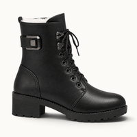 montelore-souliers Bottines À Lacets Femme Cuir Chaudes Fourrées