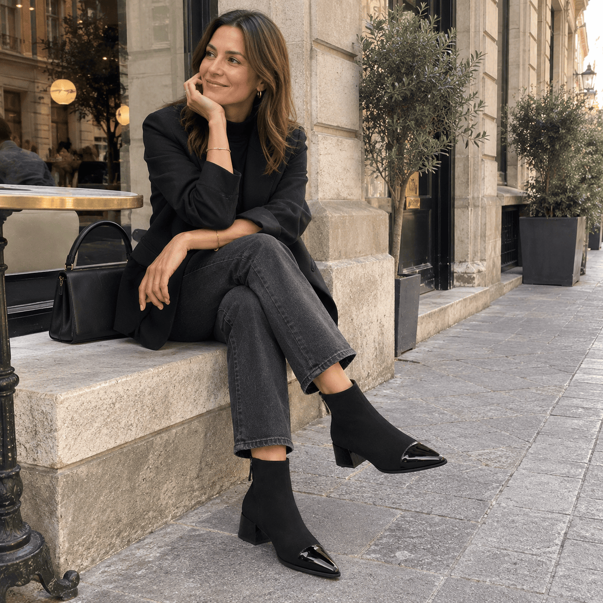 montelore-souliers Bottines À Talon Femme En Suédine Carré