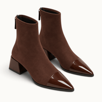 montelore-souliers Bottines À Talon Femme En Suédine Carré