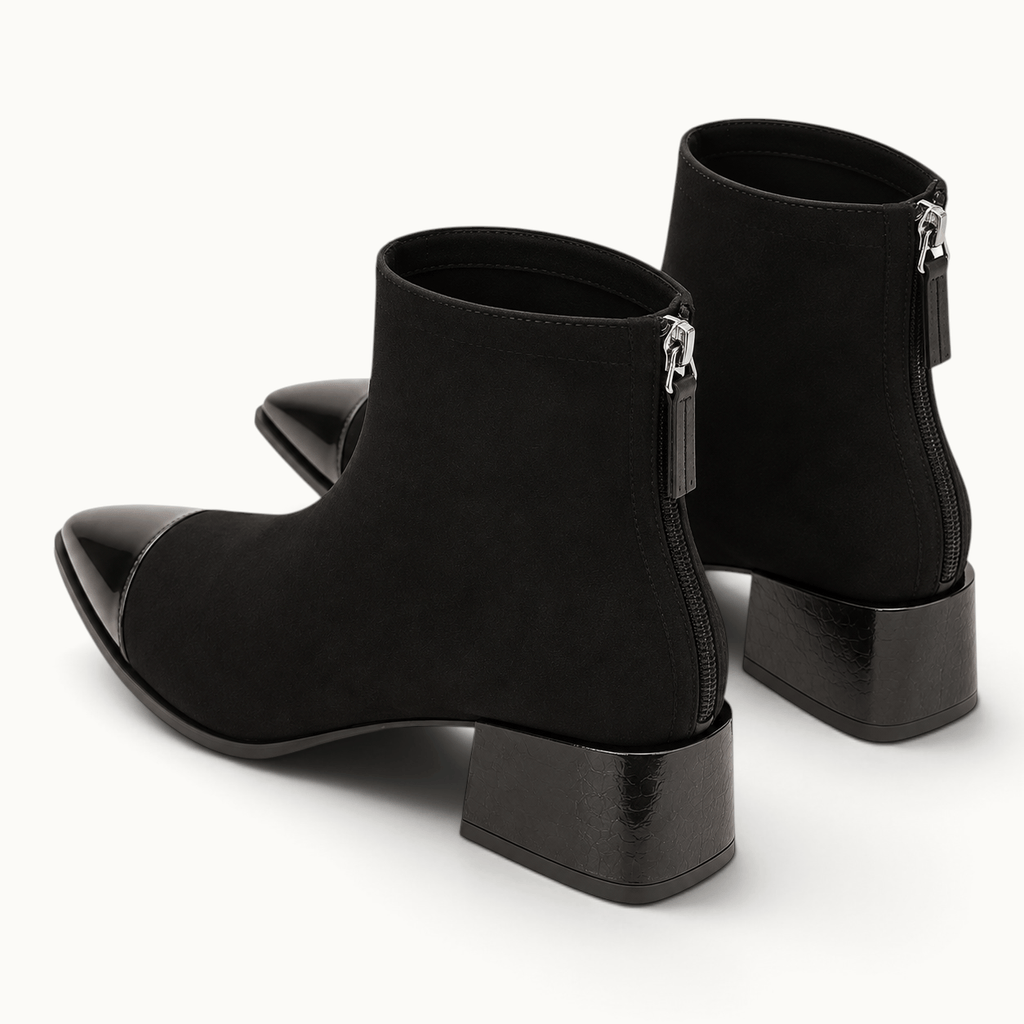 montelore-souliers Bottines À Talon Femme En Suédine Carré