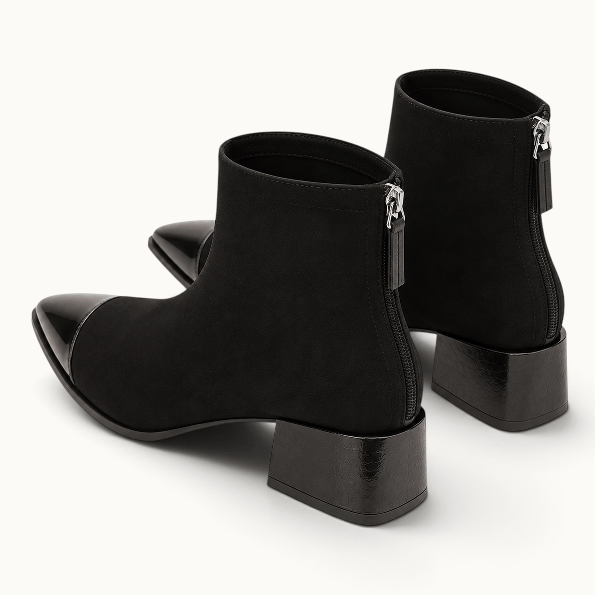 montelore-souliers Bottines À Talon Femme En Suédine Carré