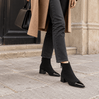 montelore-souliers Bottines À Talon Femme En Suédine Carré