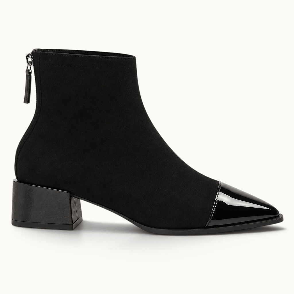 montelore-souliers Bottines À Talon Femme En Suédine Carré
