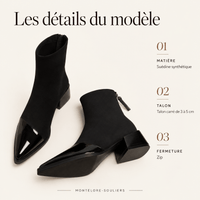 montelore-souliers Bottines À Talon Femme En Suédine Carré