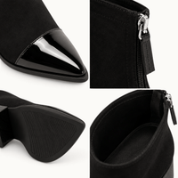 montelore-souliers Bottines À Talon Femme En Suédine Carré