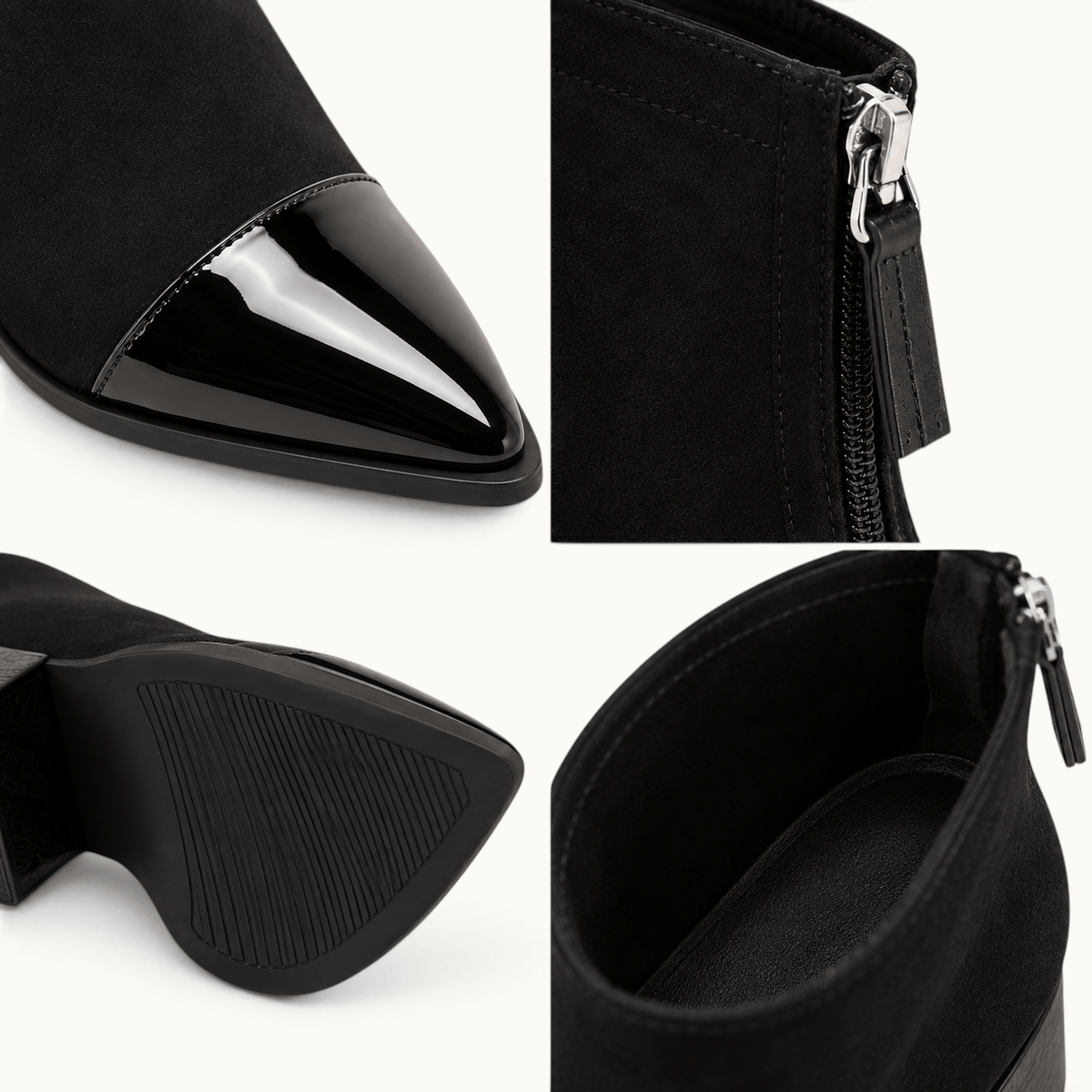 montelore-souliers Bottines À Talon Femme En Suédine Carré