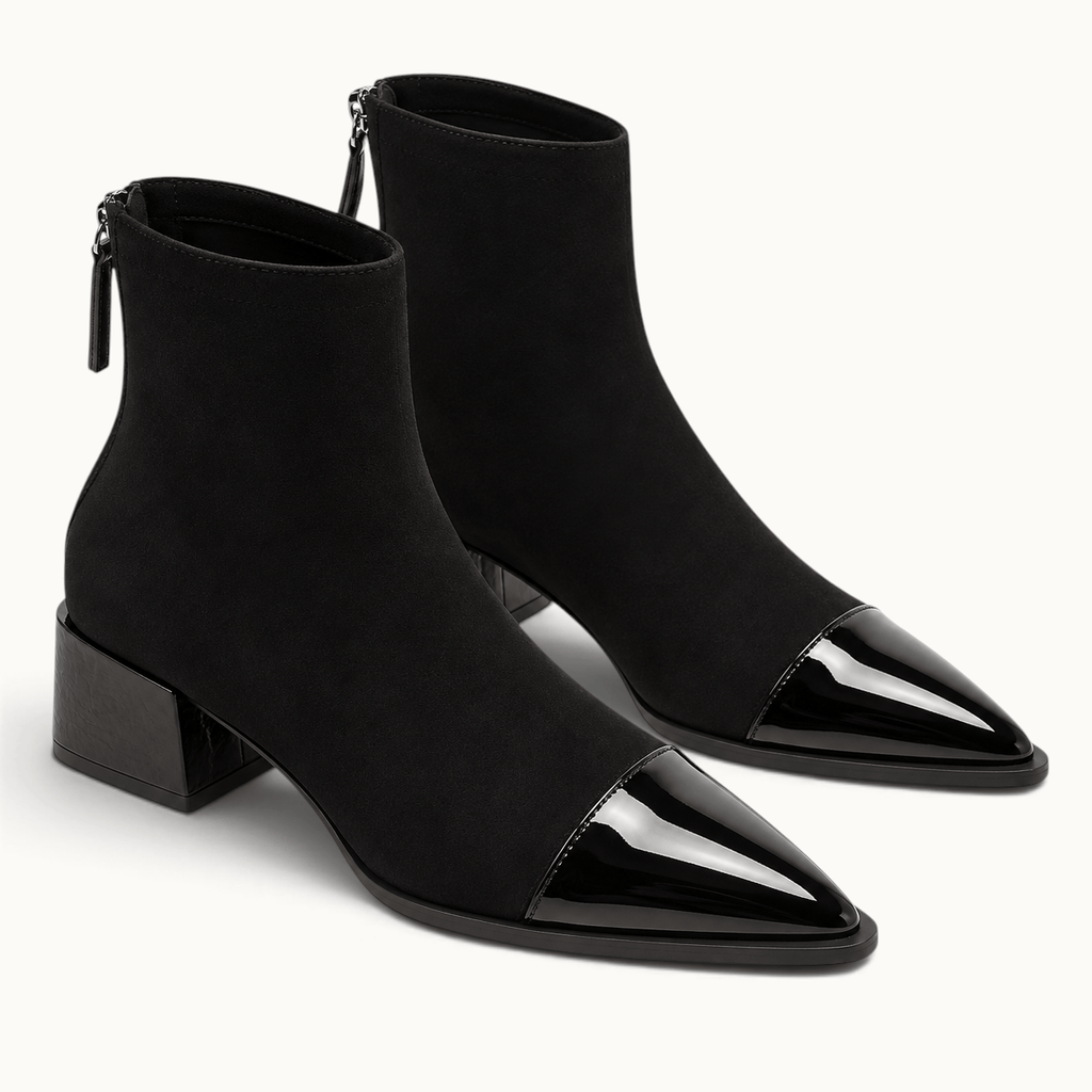 montelore-souliers Bottines À Talon Femme En Suédine Carré