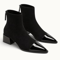 montelore-souliers Bottines À Talon Femme En Suédine Carré