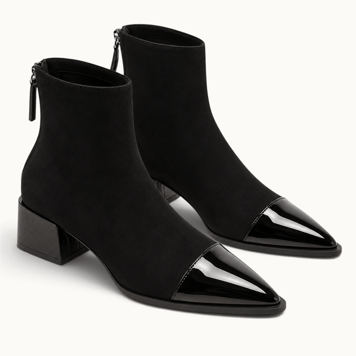 montelore-souliers Bottines À Talon Femme En Suédine Carré
