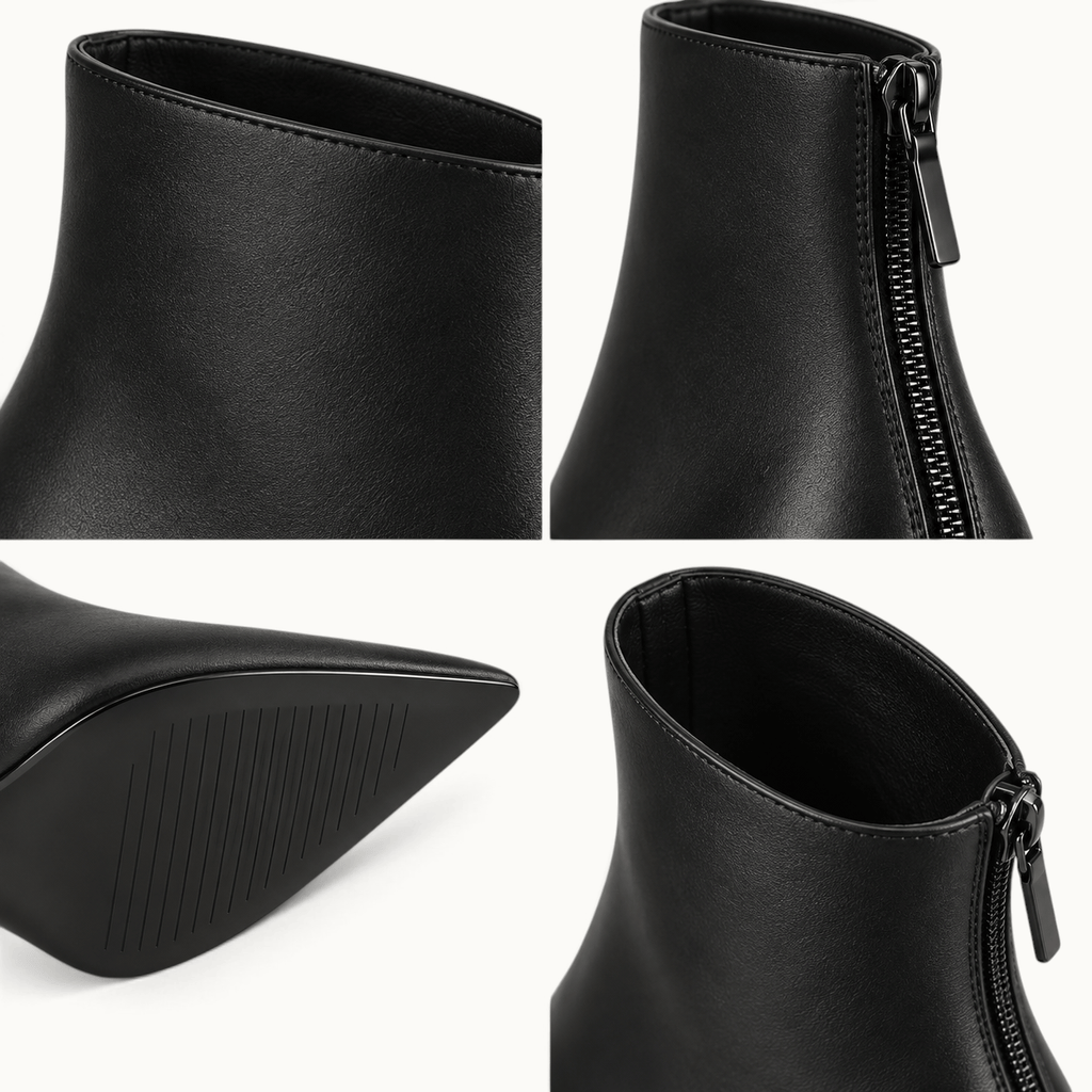 montelore-souliers Bottines À Talons Noires Femme Noir Bout Pointu