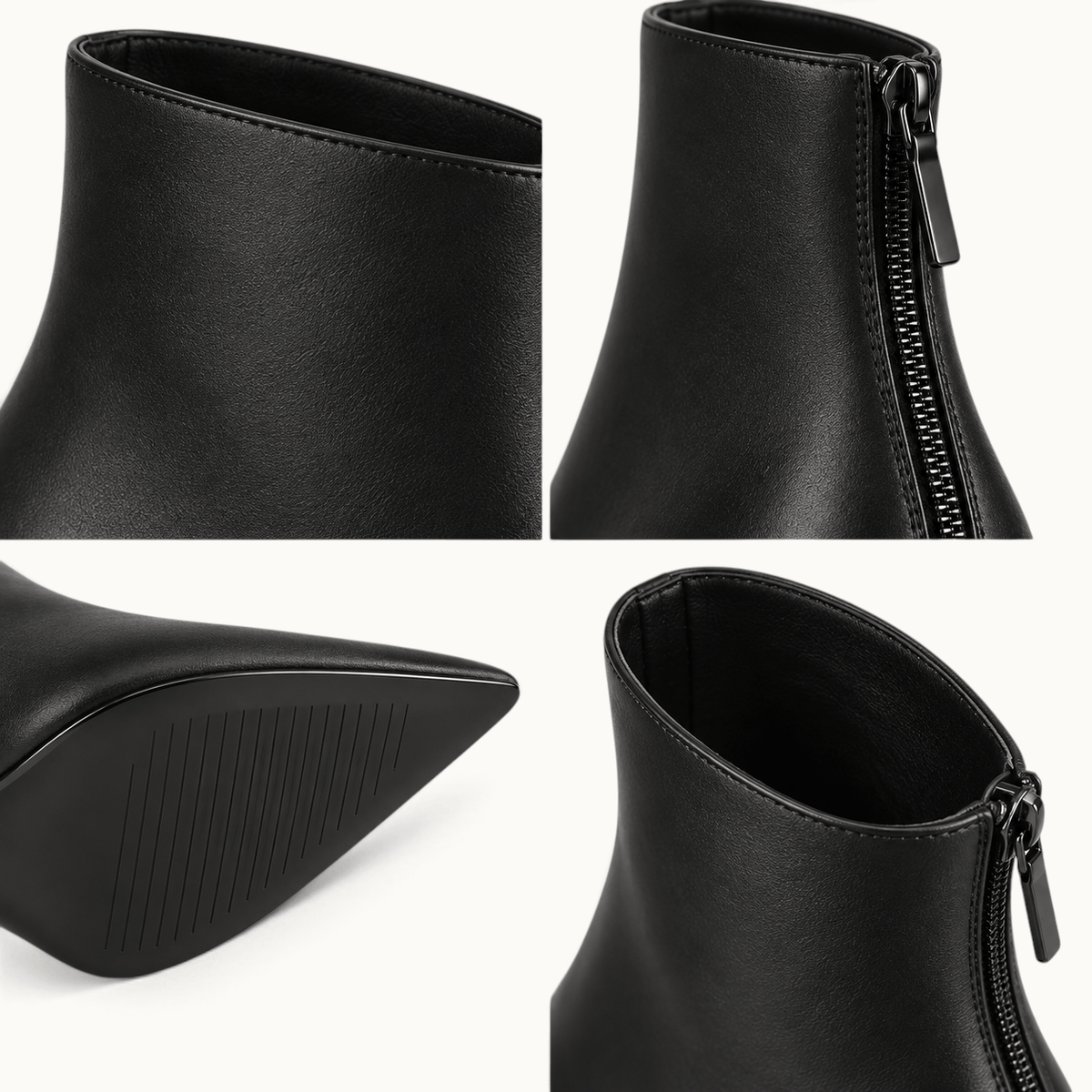 montelore-souliers Bottines À Talons Noires Femme Noir Bout Pointu