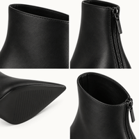 montelore-souliers Bottines À Talons Noires Femme Noir Bout Pointu