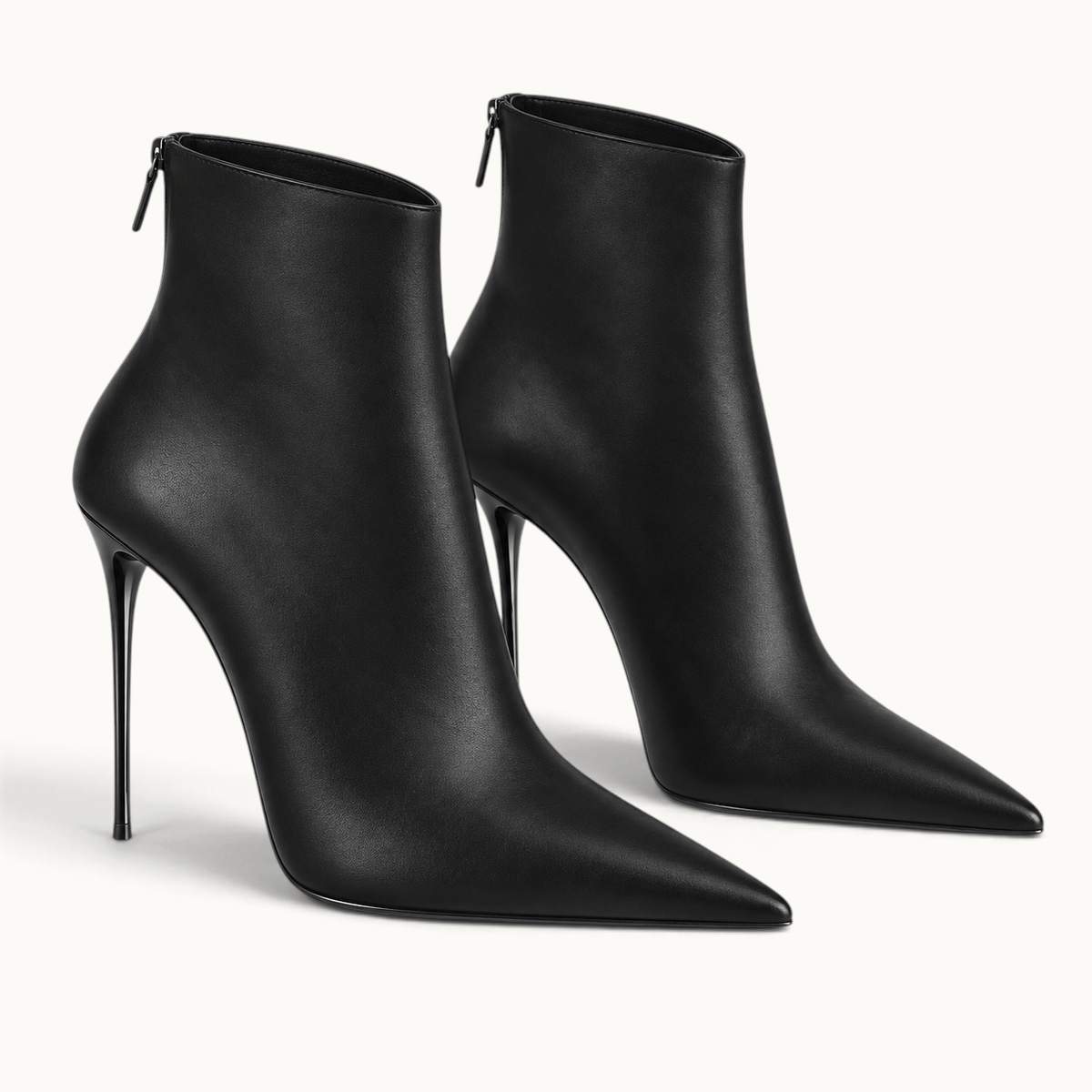 montelore-souliers Bottines À Talons Noires Femme Noir Bout Pointu