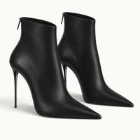 montelore-souliers Bottines À Talons Noires Femme Noir Bout Pointu