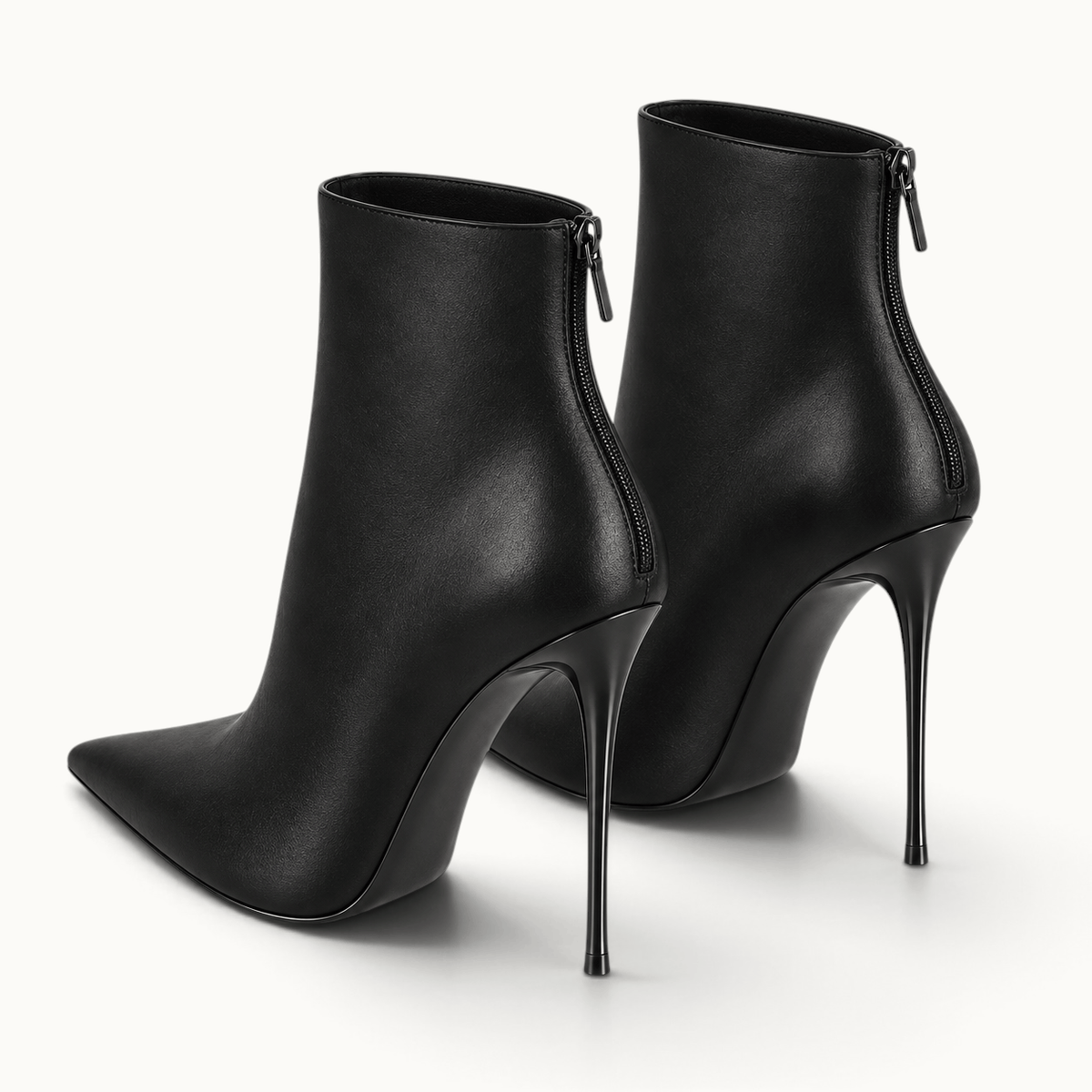 montelore-souliers Bottines À Talons Noires Femme Noir Bout Pointu