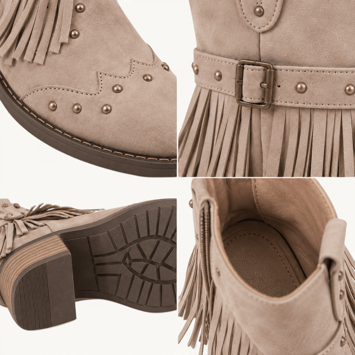 montelore-souliers Bottines Automne À Franges Style Western