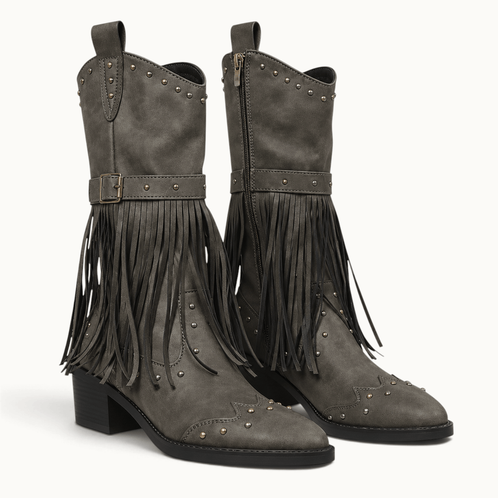 montelore-souliers Bottines Automne À Franges Style Western
