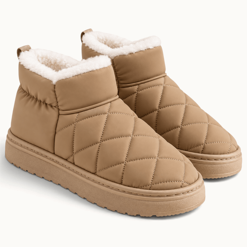 montelore-souliers Bottines Beige Femme Matelassées Fourrées