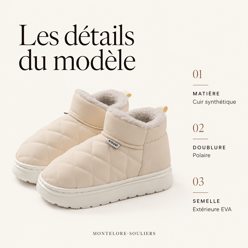 montelore-souliers Bottines Beige Femme Matelassées Fourrées