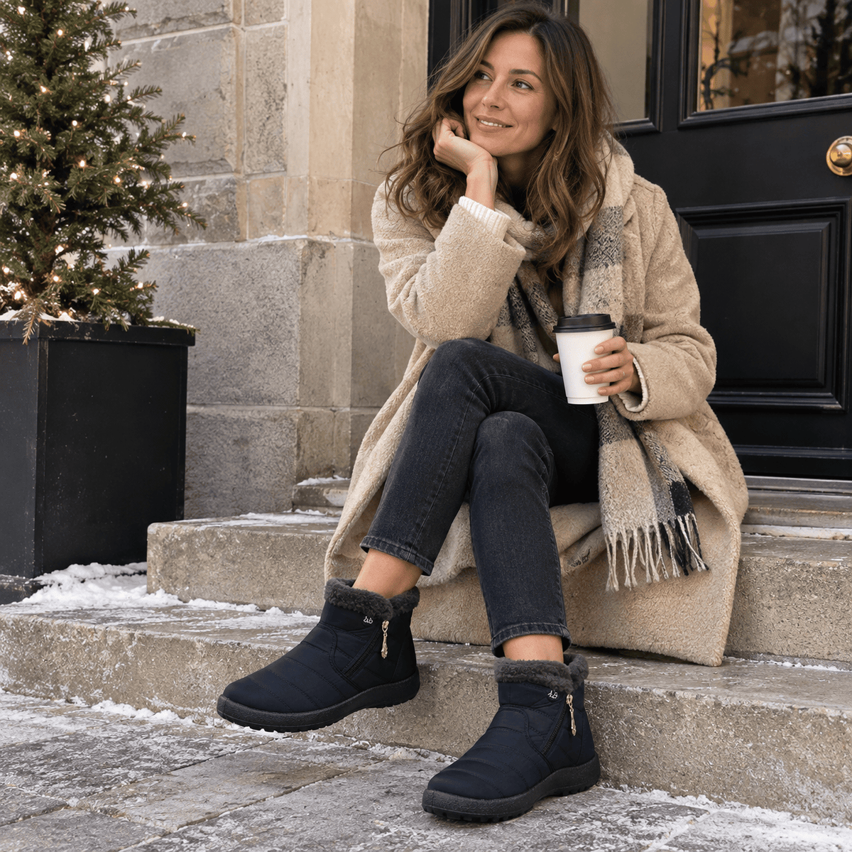 montelore-souliers Bottines Boots Femme Fourrées Imperméables