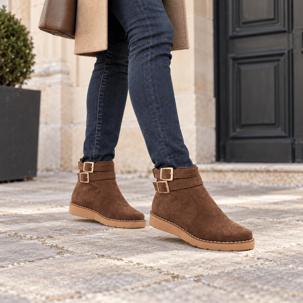 montelore-souliers Bottines Camel En Suédine