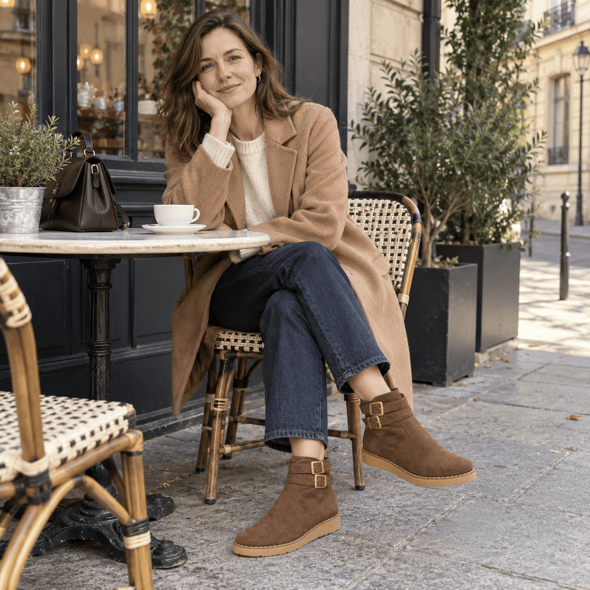 montelore-souliers Bottines Camel En Suédine