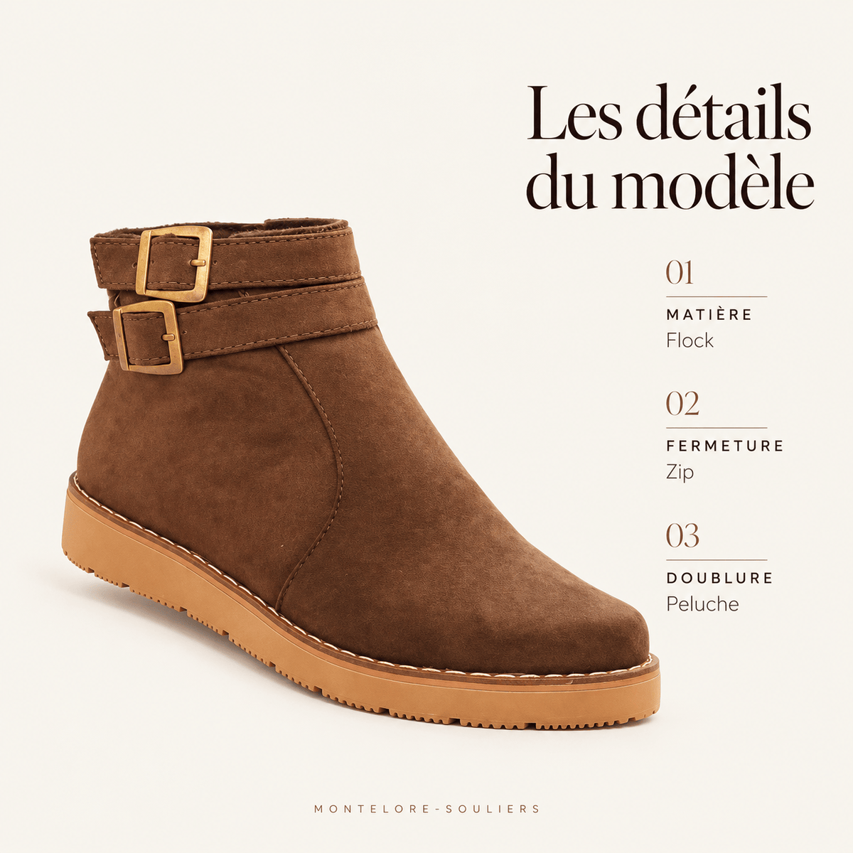 montelore-souliers Bottines Camel En Suédine