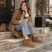 montelore-souliers Bottines Camel Femme Fourrées En Suédine