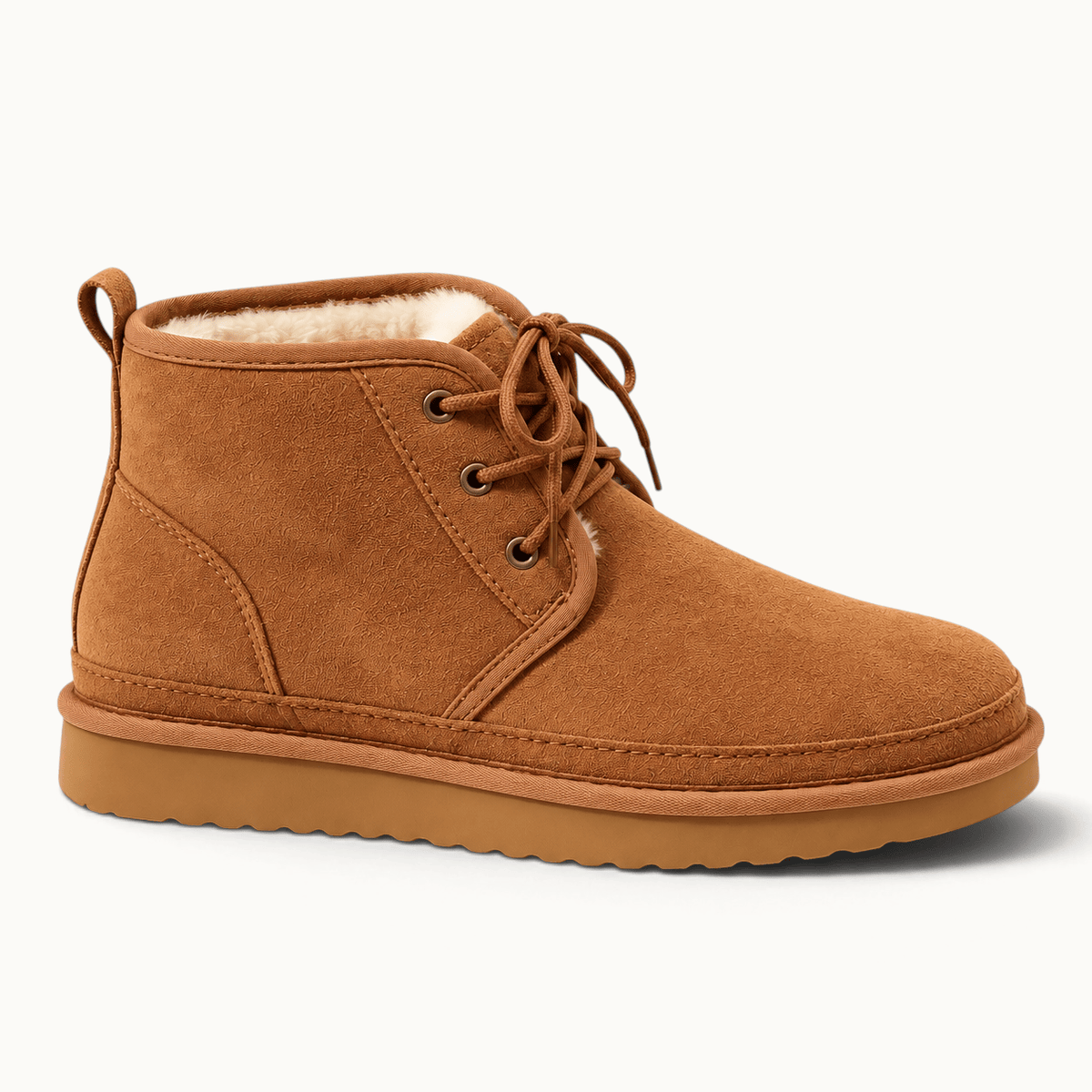 montelore-souliers Bottines Camel Femme Fourrées En Suédine