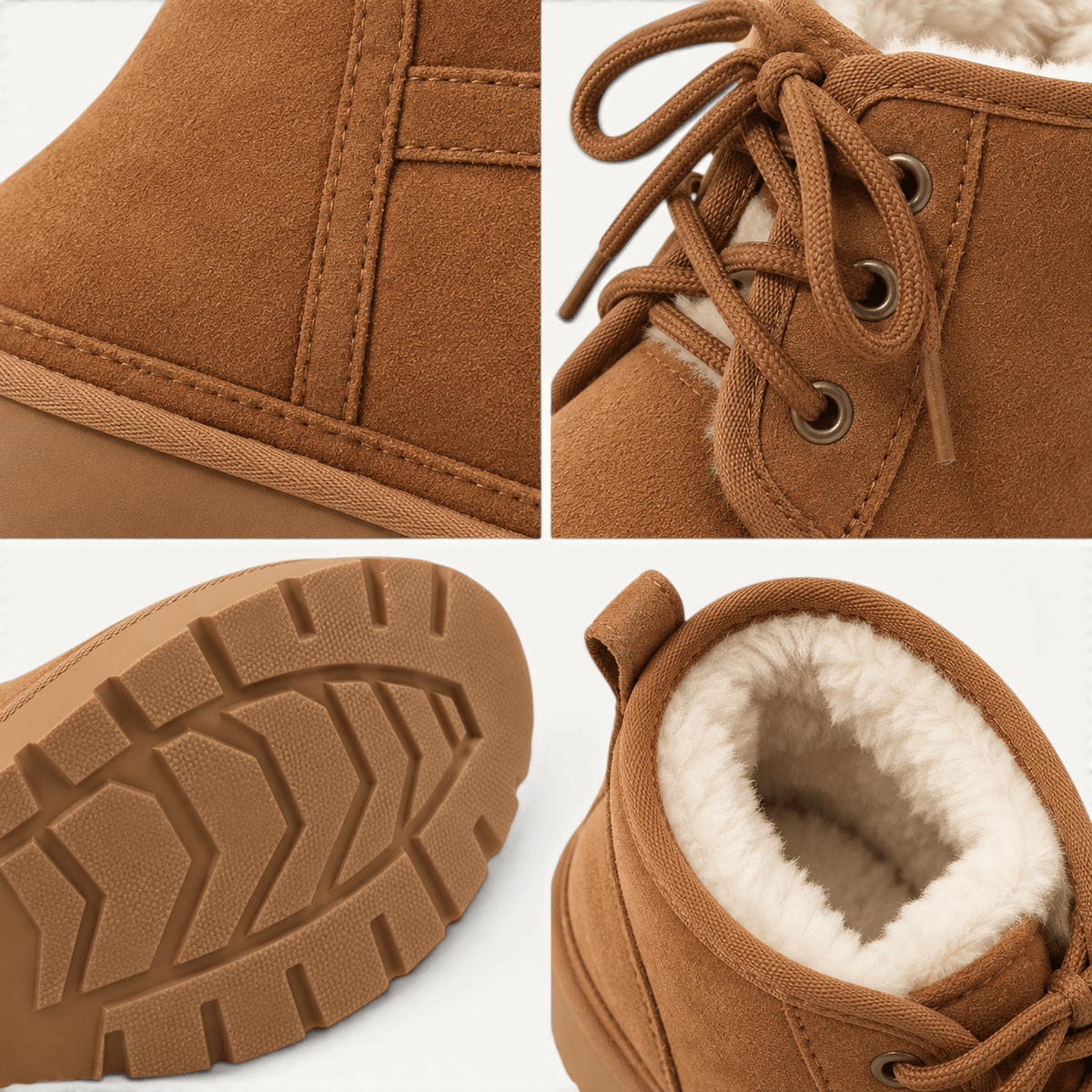 montelore-souliers Bottines Camel Femme Fourrées En Suédine