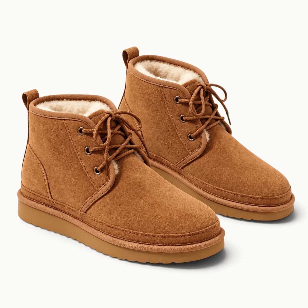 montelore-souliers Bottines Camel Femme Fourrées En Suédine