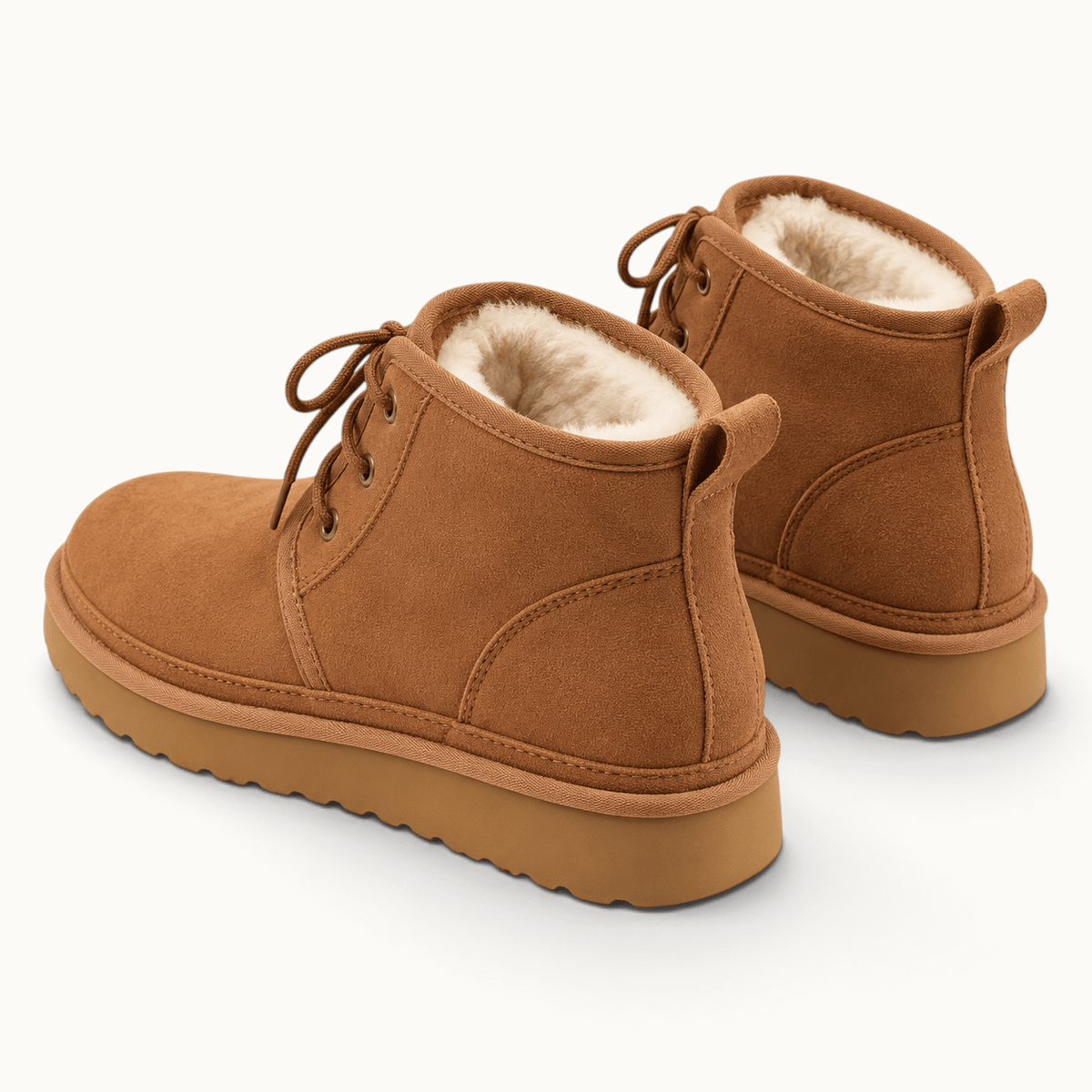 montelore-souliers Bottines Camel Femme Fourrées En Suédine