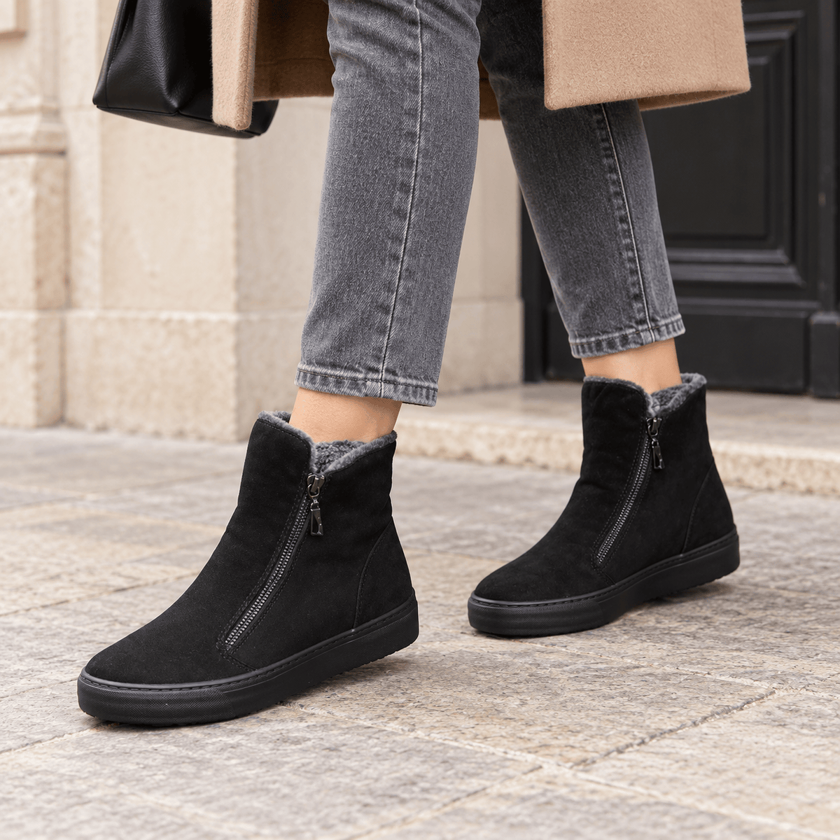 montelore-souliers Bottines Chaudes En Peluche À Fermeture Éclair