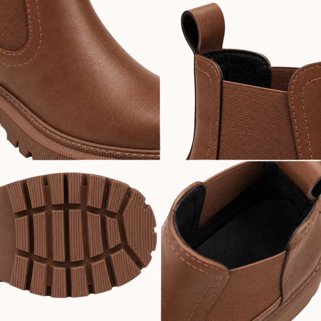 montelore-souliers Bottines Croûte De Cuir Chelsea