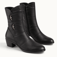 montelore-souliers Bottines Cuir De Vachette Mi-Mollet