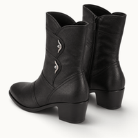 montelore-souliers Bottines Cuir De Vachette Mi-Mollet