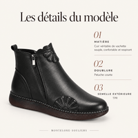 montelore-souliers Bottines Cuir Souple De Vachette Plates