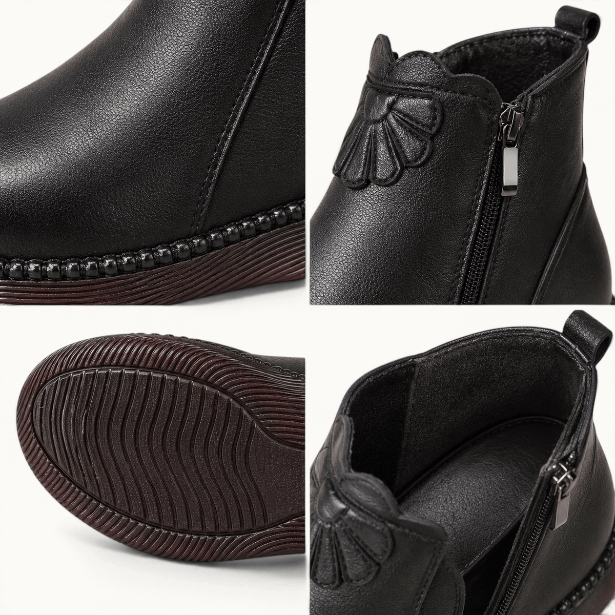 montelore-souliers Bottines Cuir Souple De Vachette Plates
