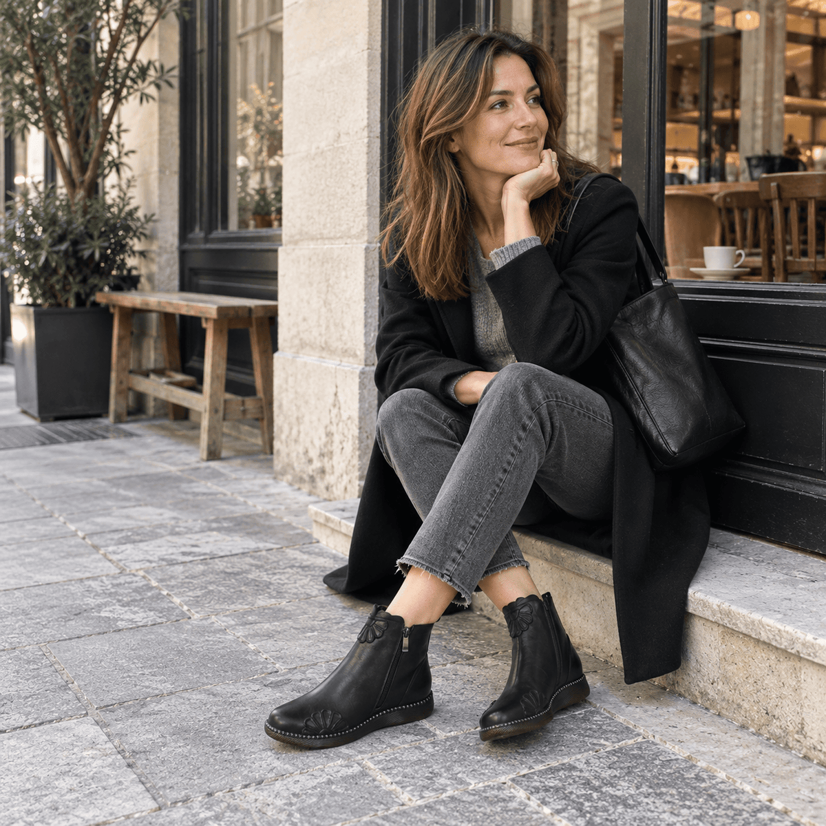 montelore-souliers Bottines Cuir Souple De Vachette Plates