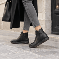 montelore-souliers Bottines Cuir Souple De Vachette Plates