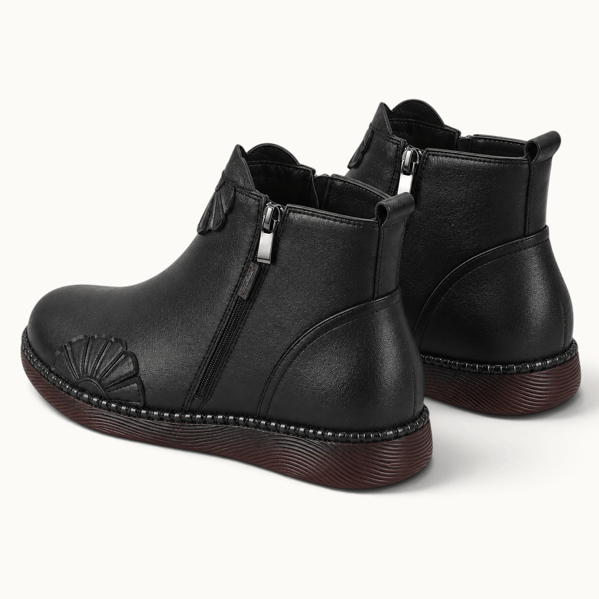 montelore-souliers Bottines Cuir Souple De Vachette Plates