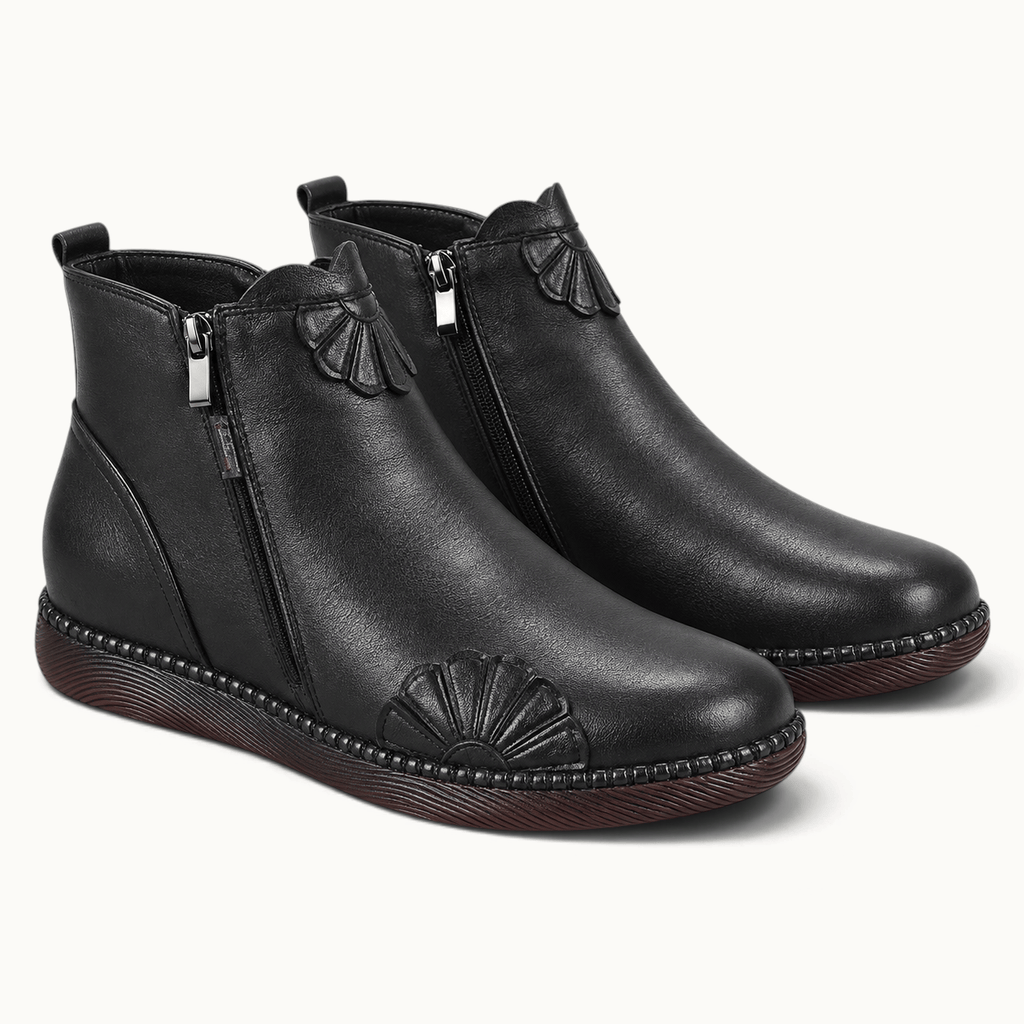 montelore-souliers Bottines Cuir Souple De Vachette Plates