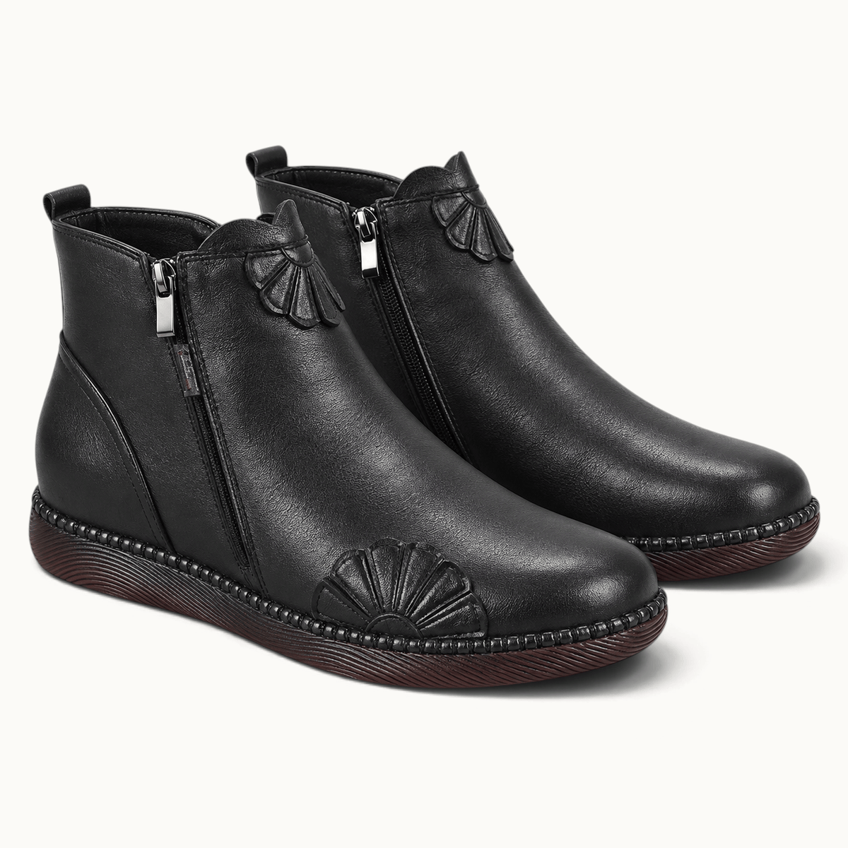 montelore-souliers Bottines Cuir Souple De Vachette Plates